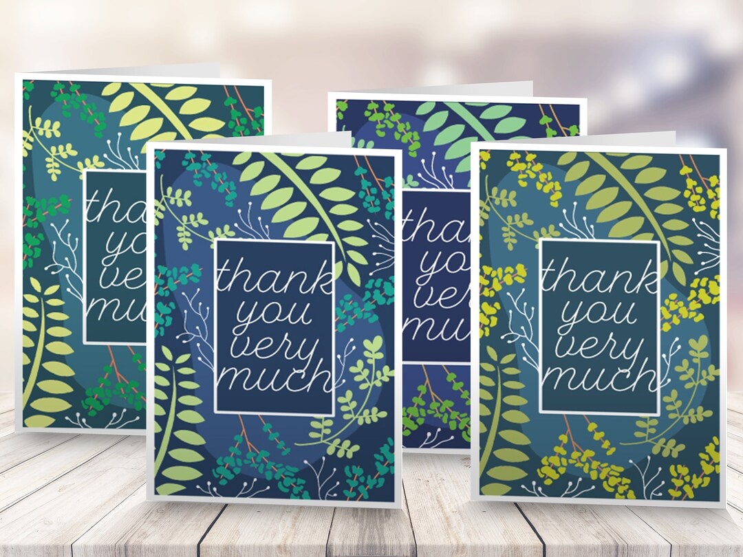 Thank You Cards Printable Set Download—vines - Etsy