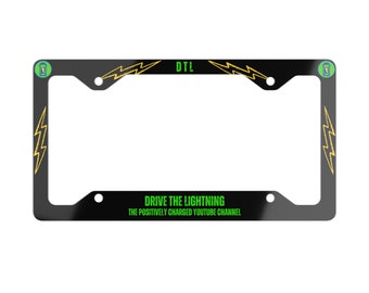 Drive The Lightning Metal License Plate Frame