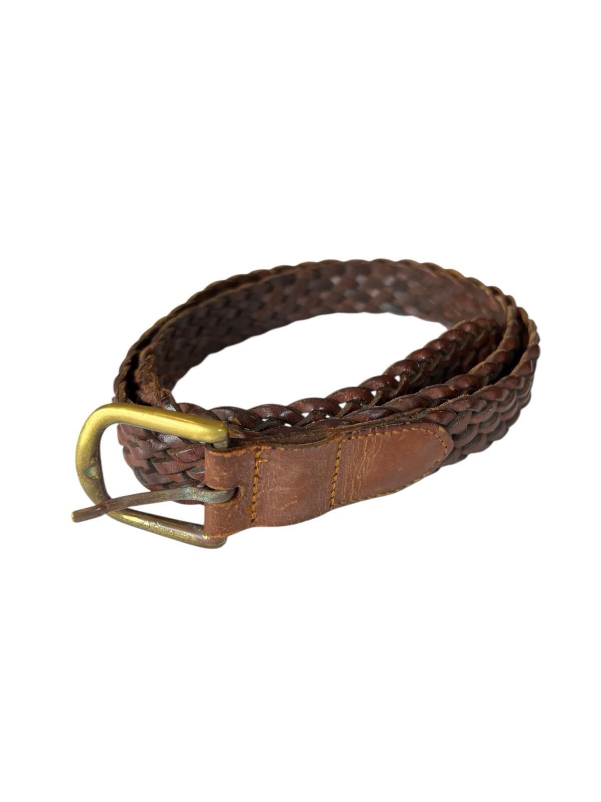 Hand Made in Turkey Light Cordovan Braided Leather w Floral Studs Belt womens XL Belt Made in Turkey - Etsy main image 3