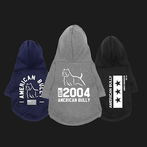 Super Soft Hoodie Sweaters For Dogs | American Bully High Quality Pet Apparel | Set of 3