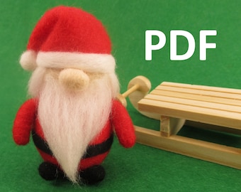 PDF Pattern File and Detailed Instructions on How to Needle Felt a Santa/Father Christmas - Needle Felted Gift/Ornament/Download/Felting