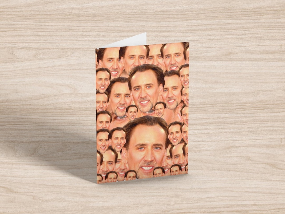 Nicolas Cage Card Nicolas Cage Greeting Card - Etsy