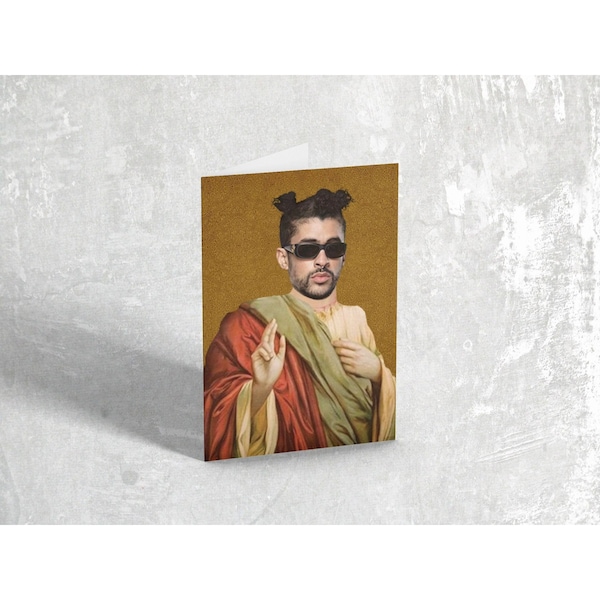 Saint Bad Bunny Card Saint Bad Bunny Greeting Card