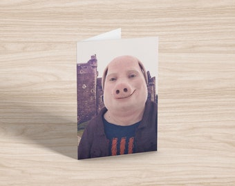 john pork is calling | Greeting Card