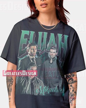 T-shirt Elijah Mikaelson | The Originals Series | Noir, Manches Courtes, Imprimé Vintage