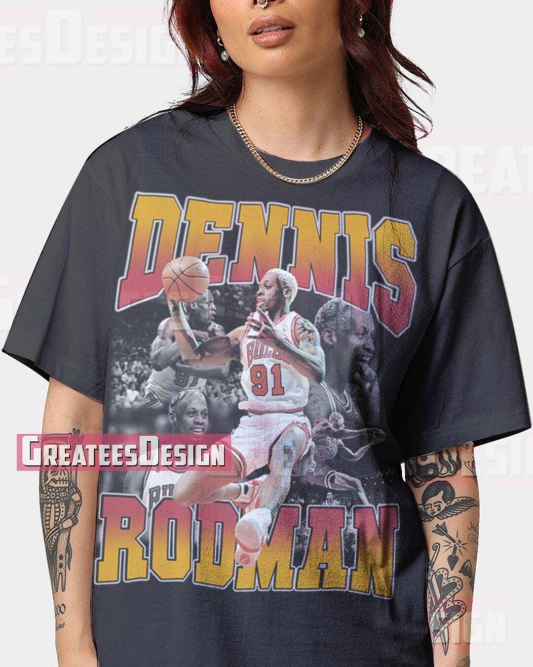 Retro Dennis Rodman Shirt Dennis Rodman Graphic Tee,Dennis Rodman Sweatshirt,Dennis Rodman T Shirt,Dennis Rodman Tshirt Dark Heather S Tshirt | Oldor