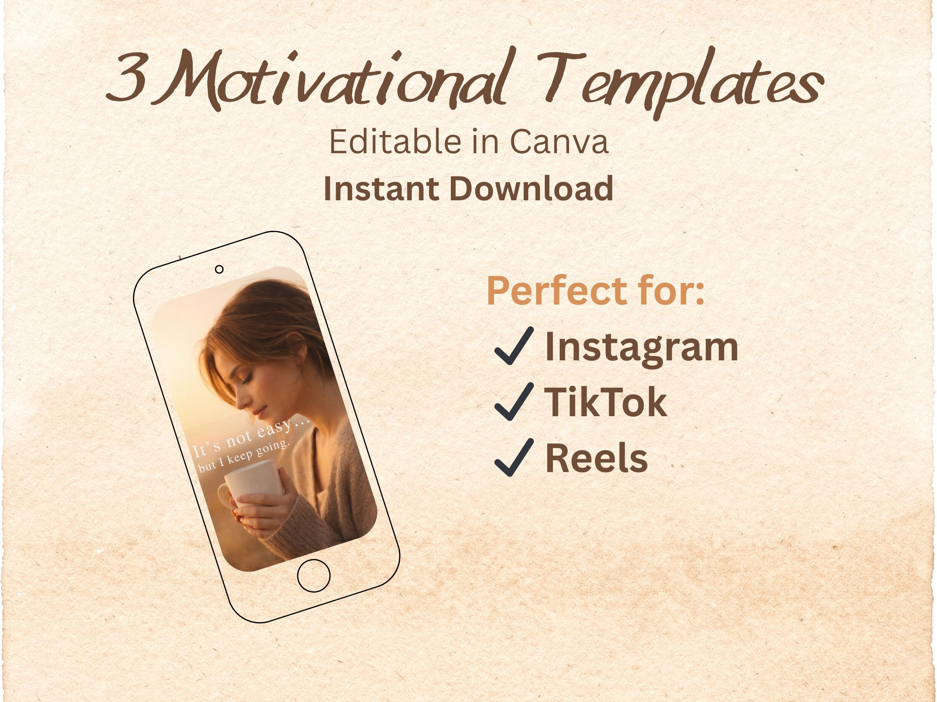 3 Motivational Templates Canva | Editable Social Media Posts ...