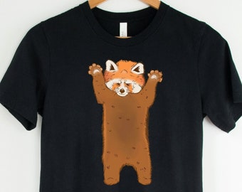Red Panda Bear Shirt. Cute animal t-shirt. Funny and Cute Women's tshirt. Funny Racoon Graphic tee. Unisex tshirt. DTF transfers.