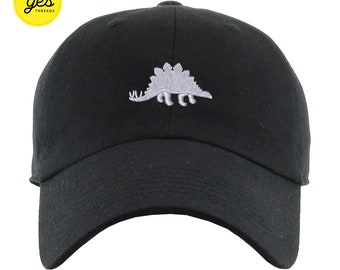 Stegosaurus Baseball Mütze, Bestickte Papa Mütze, Dinosaurier Vintage Fossil, Unstrukturiertes Sechser Panel, Niedlicher Unisex Verstellbarer Träger Rücken