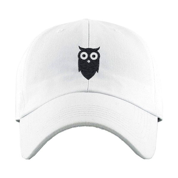 Owl Baseball Hat, Embroidered Dad Cap, Hoot Night Bird, Unstructured Six Panel, Cute Unisex Adjustable Strap Back