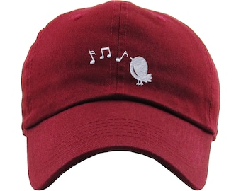 Bird Hat Baseball Hat, Embroidered Dad Cap, Singing Bird Hat Bird Watching, Unstructured Six Panel, Unisex Adjustable Strap Back
