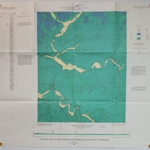 Alte Geohydrierte Karte von Adairville Quadrangle Kentucky-Tennessee I Geburtstagsgeschenk für jemanden, der in Adairville geboren oder lebt oder alte Karte Liebhaber