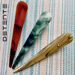 3 PACK Medium 13cm Metal/Acrylic Marbled Alligator Hair Clips