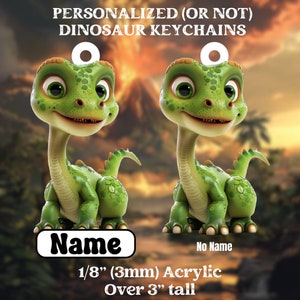Customizable Cute Dinosaur Acrylic Keychain - Perfect for Dino Lovers!