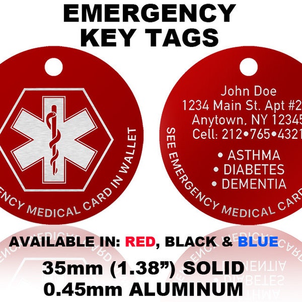 Emergency Medical Key Tag - 35mm (1.38")