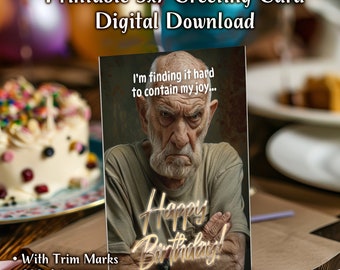 Happy Birthday Elderly Man Digital Card, Joyful Elder Celebration Greeting Card
