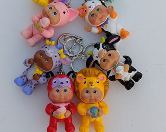 Cabbage Patch Kids keychains for keys and backpack pendant Oz Lion, Carmen Cow, Paisly Pig, Chloe Giraffe, Addie Ladybug, Katie Kitty & More