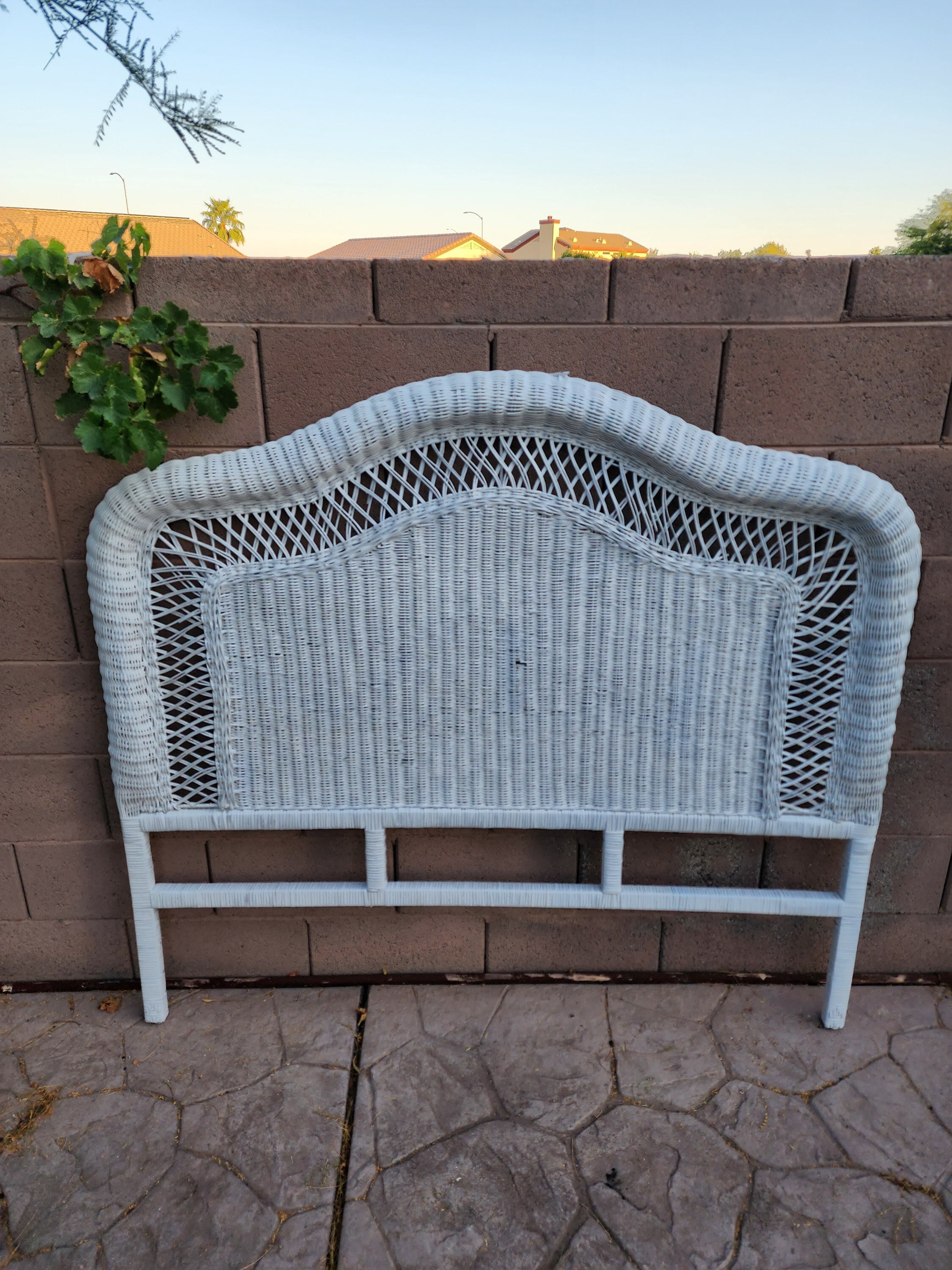 White wicker sale headboard