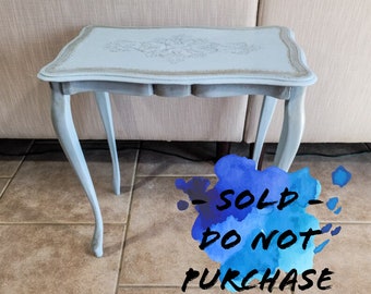 Blue Side Table, Louis XV Style - SOLD - do not purchase