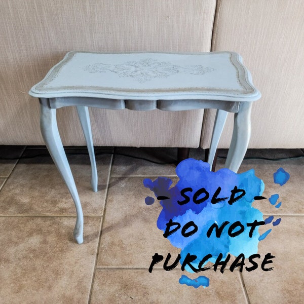 Blue Side Table, Louis XV Style - SOLD - do not purchase