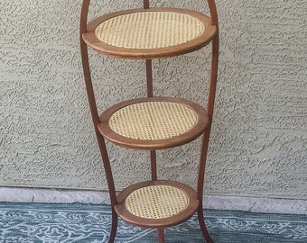Edwardian Cake Stand / Wicker Plant Stand - Shipping not included - three tier, vintage