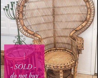 Wicker Peacock Chair, Emmanuelle - SOLD - do not purchase