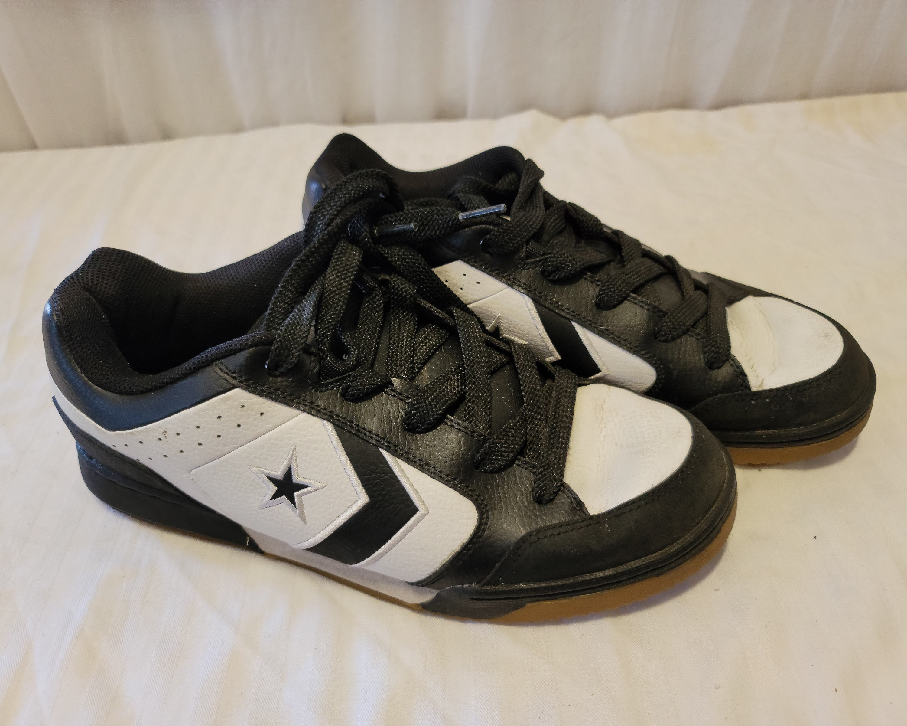 Rare Converse Skateboarding Sneakers Black & White Leather - Etsy Rare Converse Skateboarding Sneakers Black & White Leather - Etsy