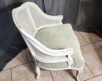 Wicker Barrell Chair - Shipping is NOT Included - Louis XVI style, painted