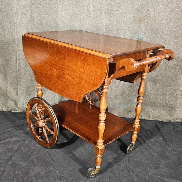 Handmade Dixie Tea Cart with drop leaves / Bar Cart