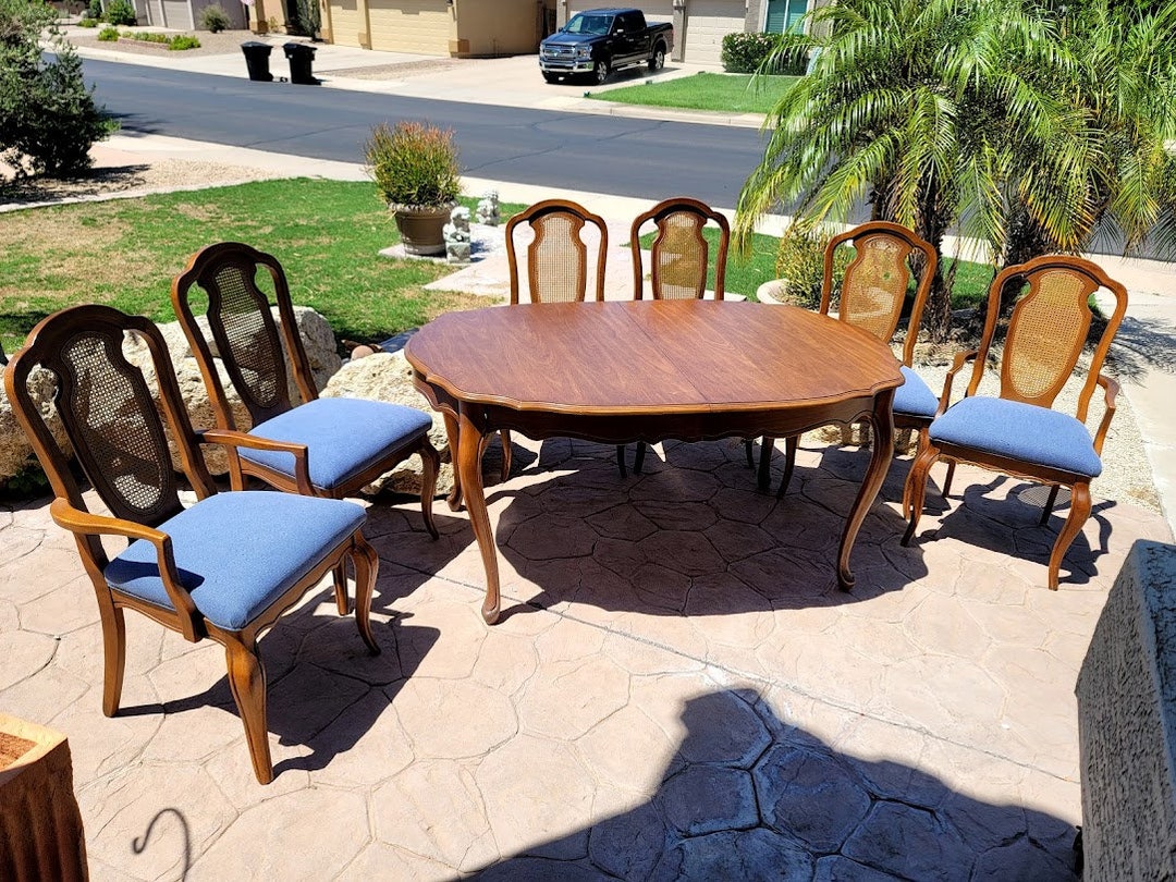 Dining Room Set Six 6 Mid Century Bakers Brothers Cane Back Etsy
