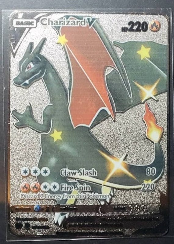 Black Charizard V Card Shiny Secret Star Rare CUSTOM Made of Etsy