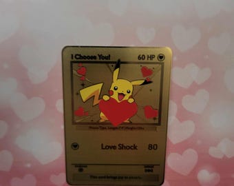 I Choose You Romantic Card Custom Gold Metal