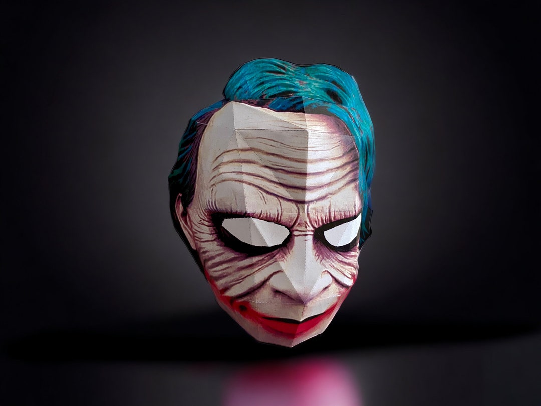 Joker Mask Template,3d Paper Mask,papercraft Mask,digital Template,pdf