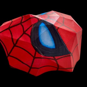 Plantilla de máscara de Spiderman, Spiderman, máscara de papel 3D, máscara de Spiderman de papel, máscara de papel, origami, plantilla digital, descarga de PDF DIY