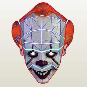 IT Mask Template,Horror,3D Horrormask,Papercraft Mask,Digital Template,PDF Download DIY