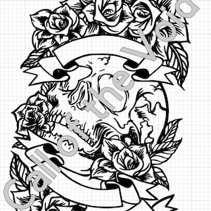 skull with banner SVG