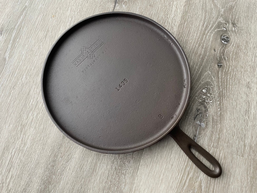 Wards Cast Iron, 8 Griddle, Montgomery Ward 1435 B, Restored & Triple