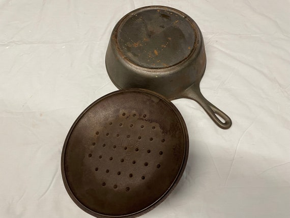 Lodge Three-notch #8 Chicken Fryer W/lid Restored and Triple
