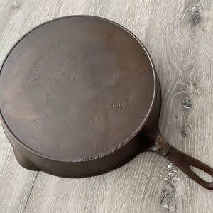 Wagner Arc Logo Cast Iron #9 Skillet Restored and Triple-Seasoned