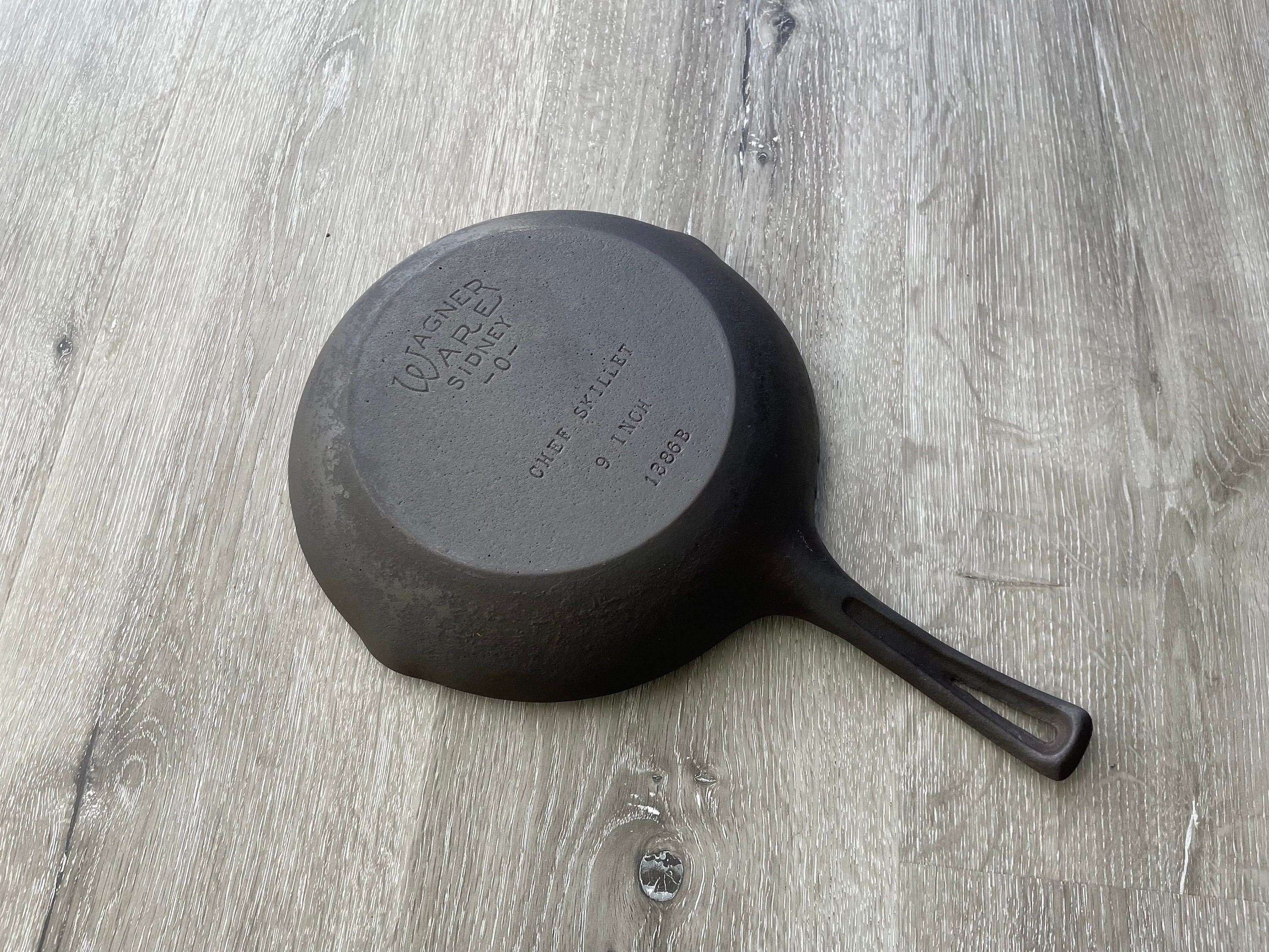 Wagner Ware, Chef Skillet 1386 B, 9 Inch, Restored & Triple