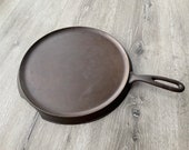 Sidney 10 Cast Iron Round Griddle Restored and Triple-Seasoned