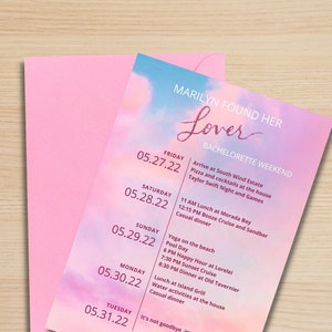 Plantilla de itinerario de despedida de soltera / Despedida de soltera de Taylor Swift / Póster de Taylor Swift / Plantilla de itinerario / Swiftie