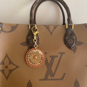 Bag charm/ leather flower/ purse charm