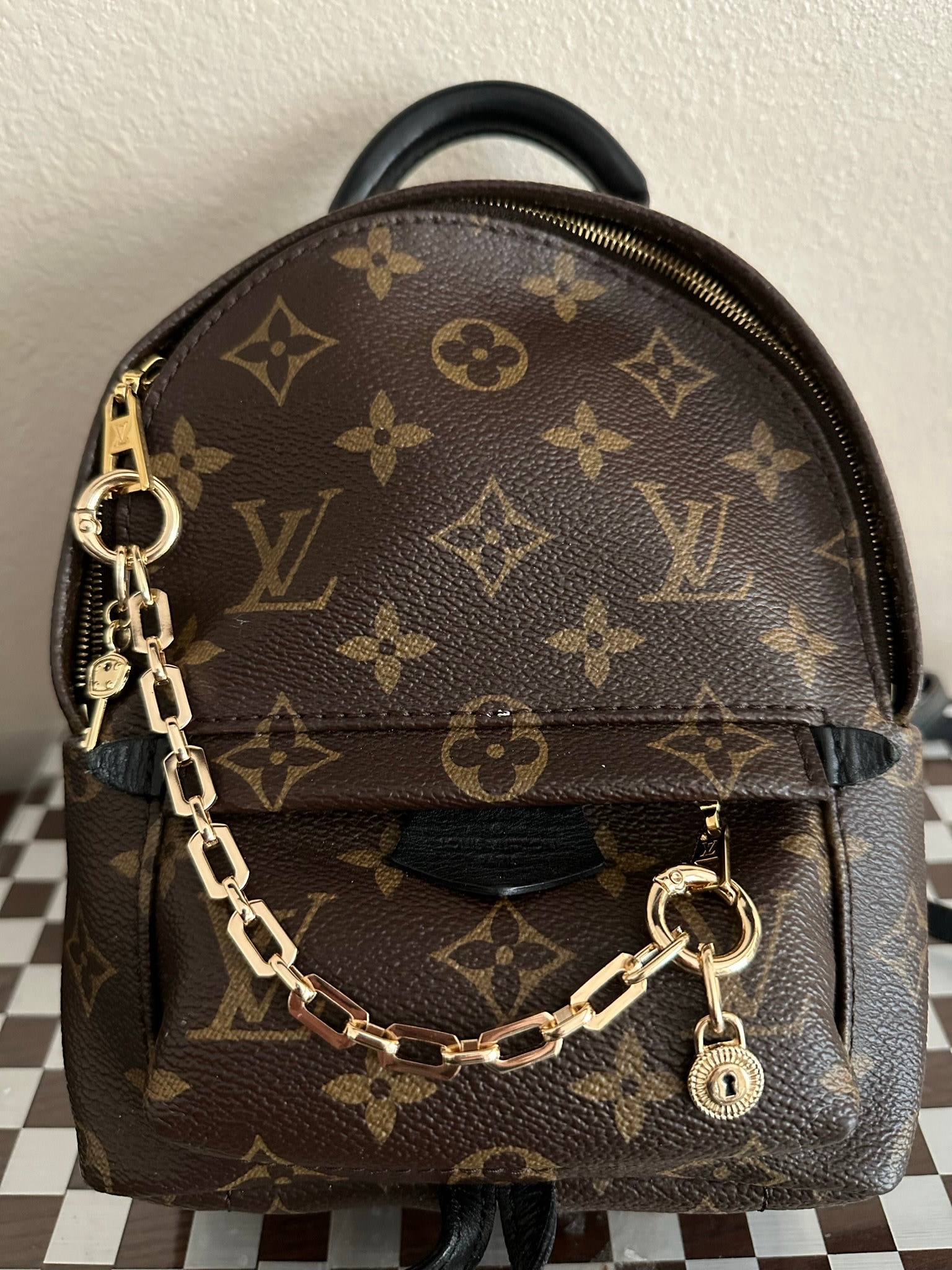 Louis Vuitton Vivienne doudoune skate bag charm and key holder