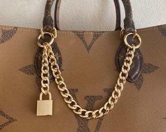 Purse charm/ chain charm with lock / gold chain for handbags