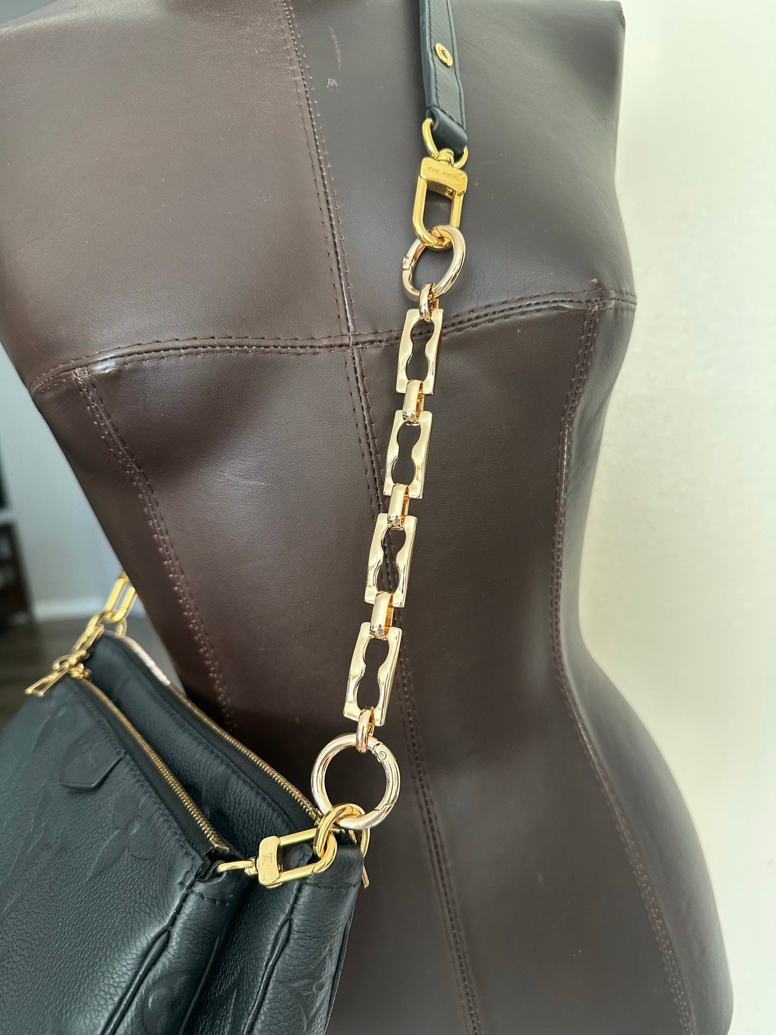 Purse Golden Strap Extenders Iron Link Chain With Clasp - Temu