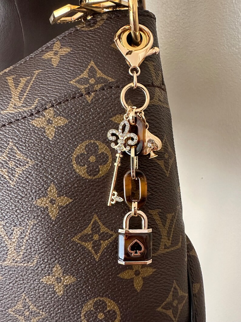 Bag Charm/ Lock and Key Charm/ Spade Charm - Etsy