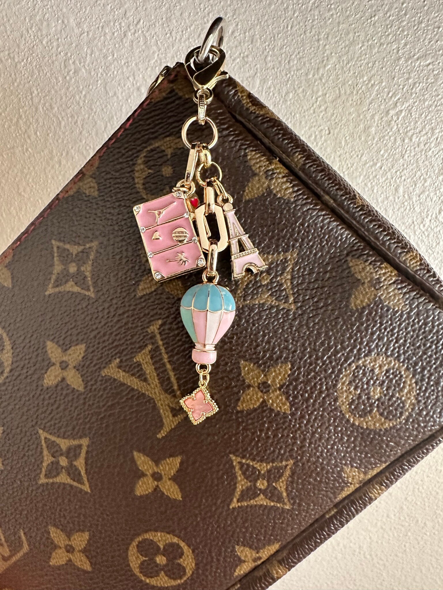 Louis Vuitton illustré Alma Bag Charm and Key Holder Monogram Coated Canvas