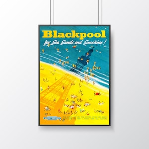 Vintage Blackpool By Bus  Poster  A3 Print