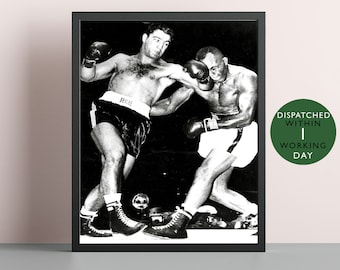 MARCIANO V WALCOTT HEAVYWEIGHT   BOXING  FIGHT   GYM Vintage  Metal Wall Sign 